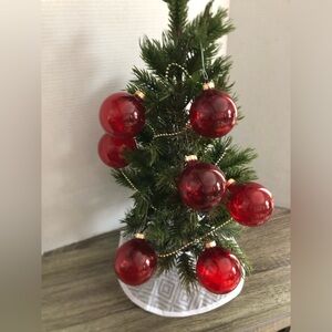 Red Transparent Glass Bauble Ornaments